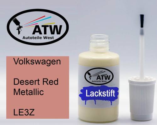 Volkswagen, Desert Red Metallic, LE3Z: 20ml Lackstift, von ATW Autoteile West.